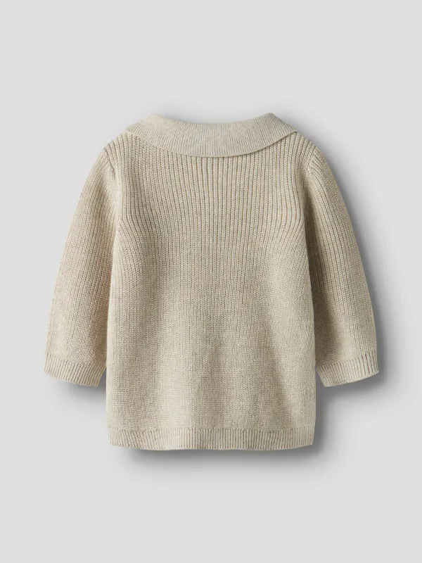 NbmTant ls Knit Polo - Peyote Melange
