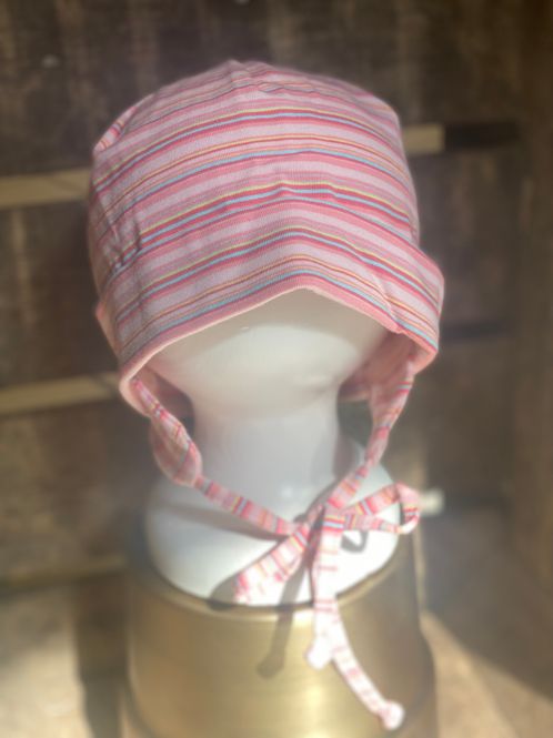 Hovedbilde Stripet lue med UV beskyttelse - Ferskenrosa
