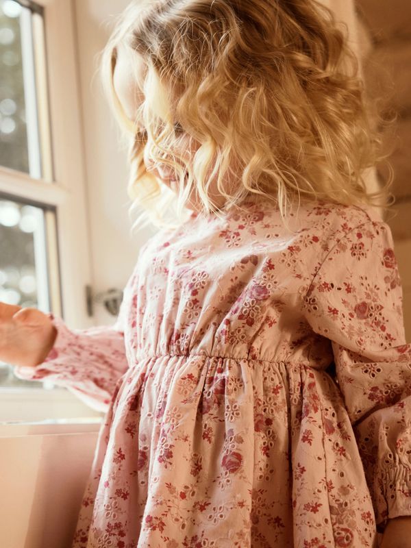 Name It Brodert Kjole - Cradle Pink