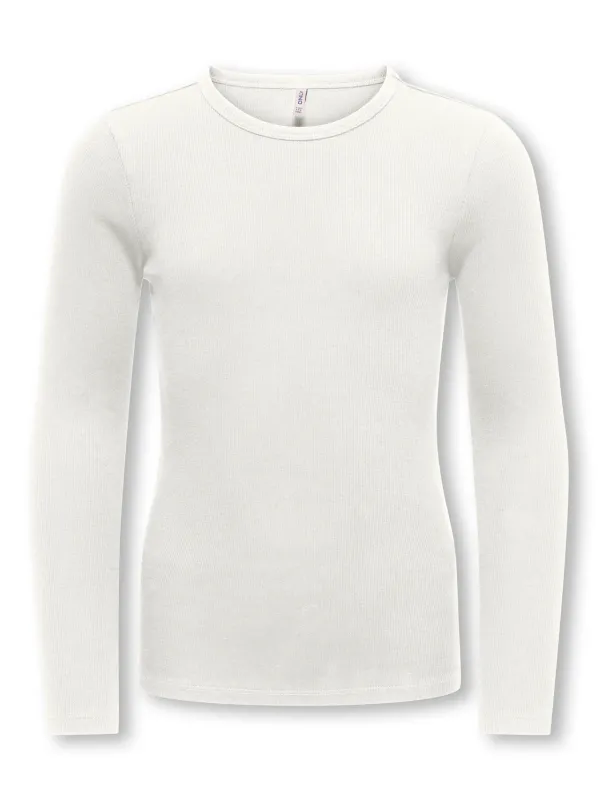 KogLucky l/s o neck top - Cloud dancer