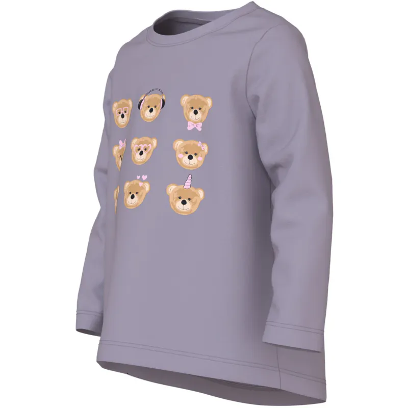 Name It Violet Ls Topp - Lavender Gray