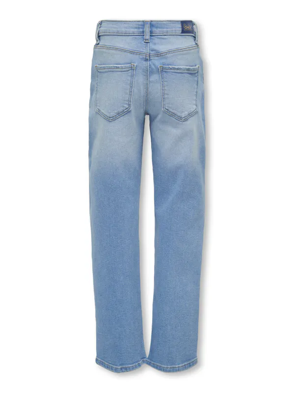 KogAstrid wide dest slit dnm - Light Blue Denim