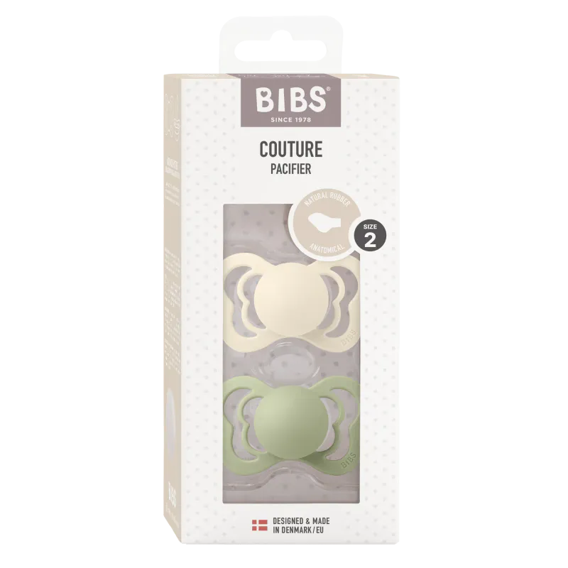BIBS Couture 2-pk Silicone - Ivory/Sage 