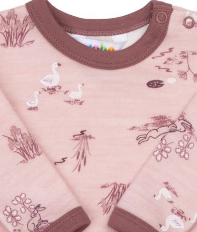 Joha ull/bambus body Goose - Lyserød