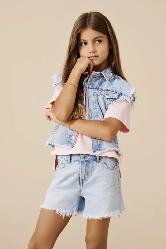 KogPacy rhinestone dnm shorts - Light Blue Denim