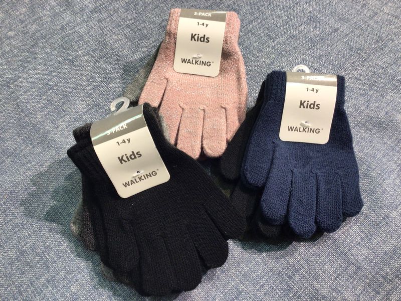 Hansker 3-pk - Str 1-4 år