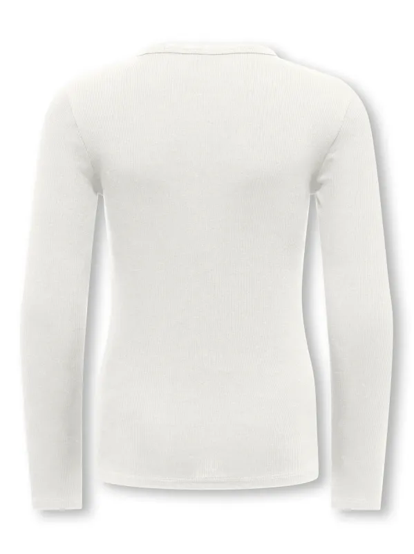 KogLucky l/s o neck top - Cloud dancer