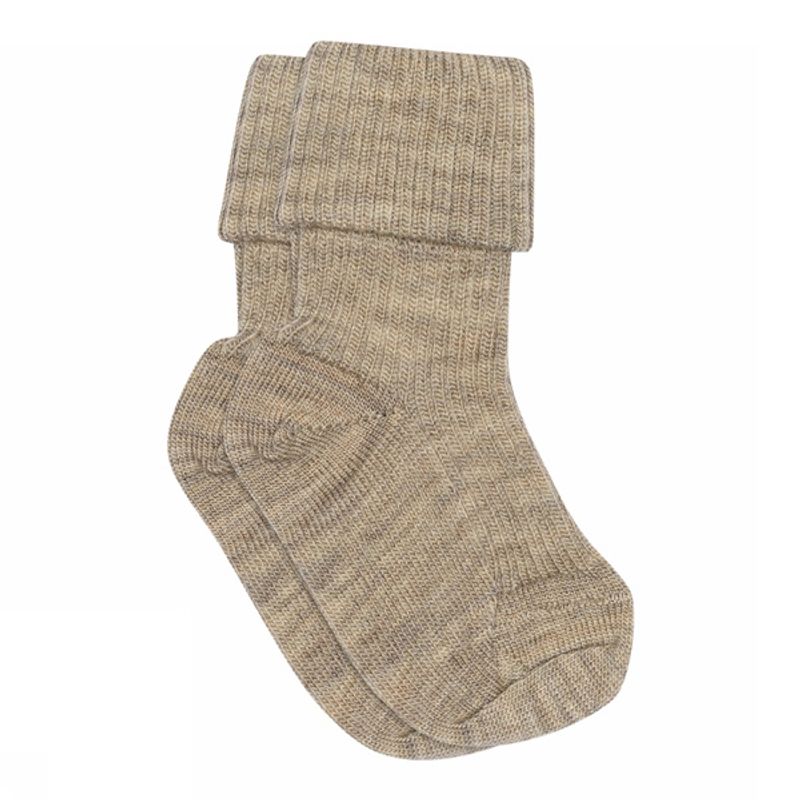 MP Kids Rib baby socks - Light Brown Melange