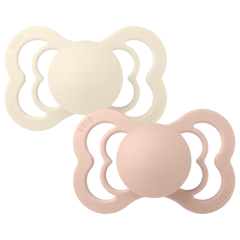 BIBS Supreme 2-pk Silicone - Ivory/Blush 