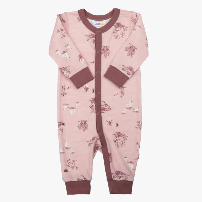 Joha ull/bambus heldress Goose - Lyserød