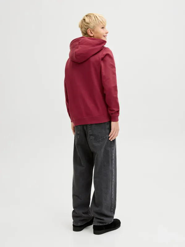 JorNorrebro emb sweat hood jnr - Tibetan Red