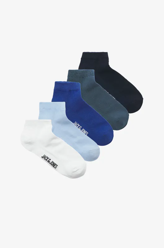 JacChester solid short socks 5 pack jnr - Stormy weather
