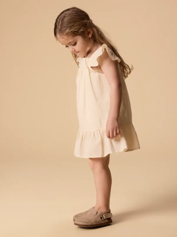 Lil’Atelier Folly Stray Loose Dress - Coconut Milk/Sahara Sun